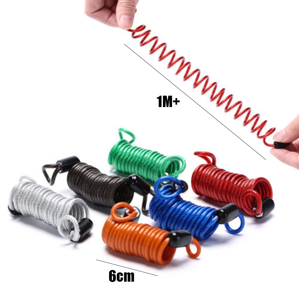 

1 PC 1M/1.5M/2.5M Bike Spring Cable Lock Anti-Theft Rope Alarm Disc Lock Bicycle Security Reminder Motorcycle Theft Protection