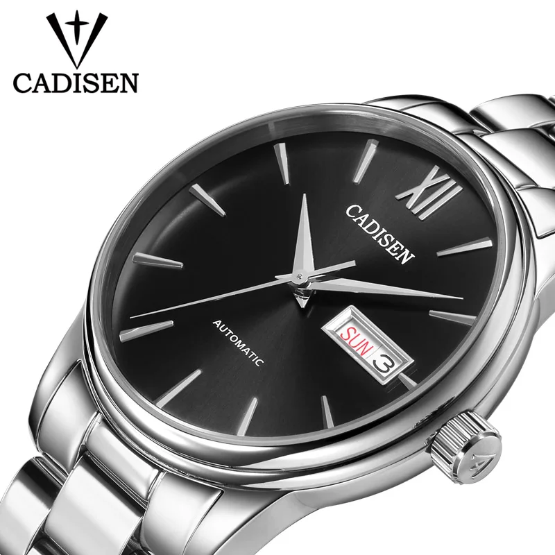 2019 CADISEN Brand Men Mechanical Watch Automatic Role Date Fashione luxury Submariner Clock Male Reloj Hombre Relogio Masculino