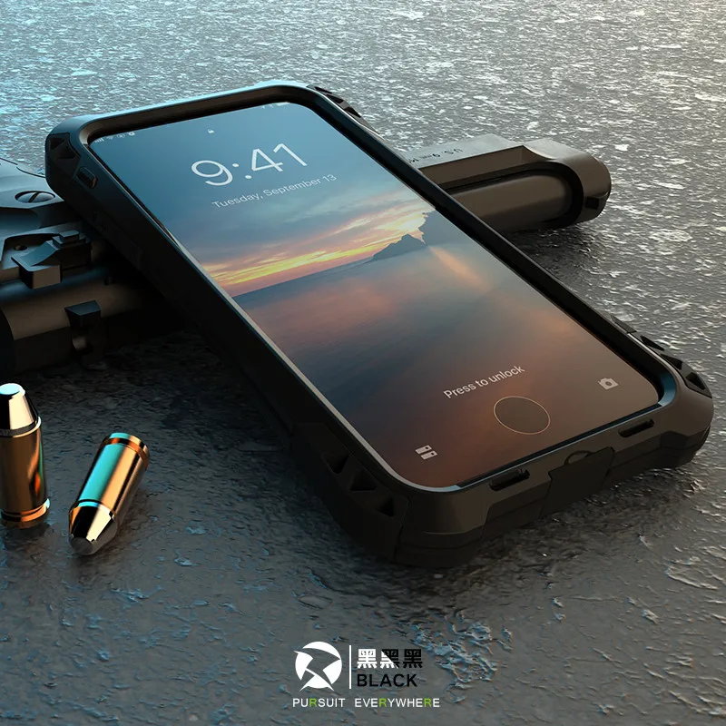 Comprar Funda protectora de Metal de aluminio de fibra de carbono Gorilla a prueba de golpes para iphone 7 8 6S 6 Plus 5 5S SE