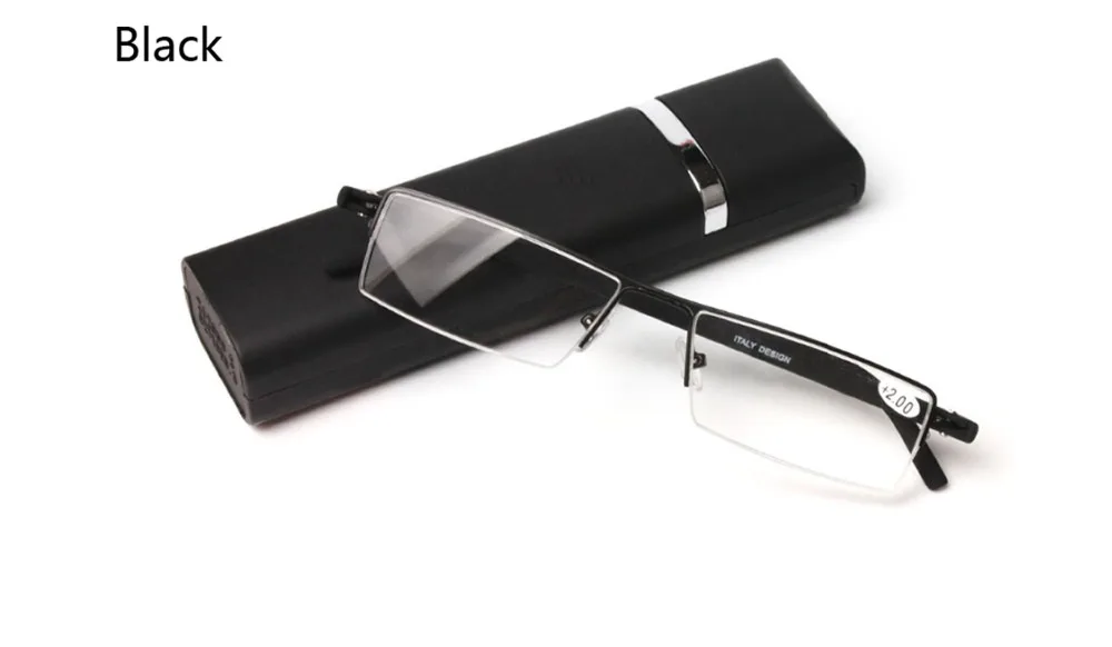 Новинка темперамент высокое качество TR90 очки для чтения металлические полуоправа очки для отправки коробки
