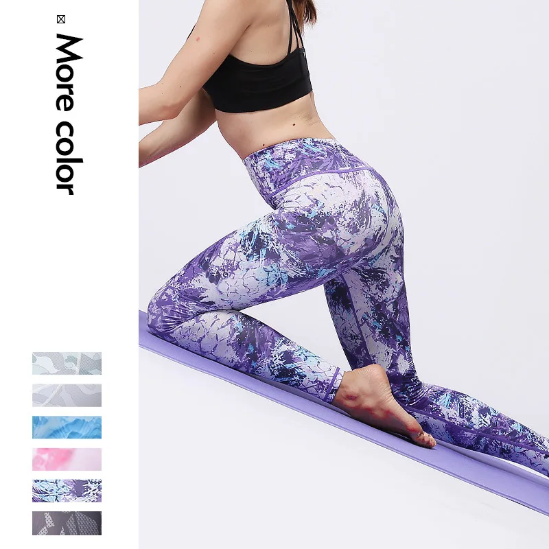 

Sport Leggings Women Floral Printed Yoga Pants Scrunch Butt Tummy Control Sport Fitness Seamless Leggings Compression Pants