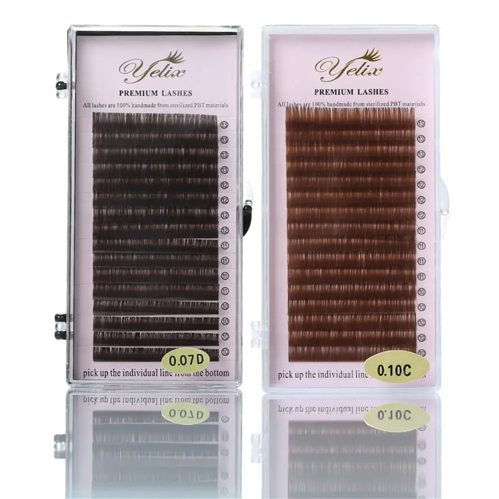

16 Lines Individual False Flat Lashes Mink Ellipse eyelashes Eyelash Extension Natural Extensions Soft Split-tip Professionals