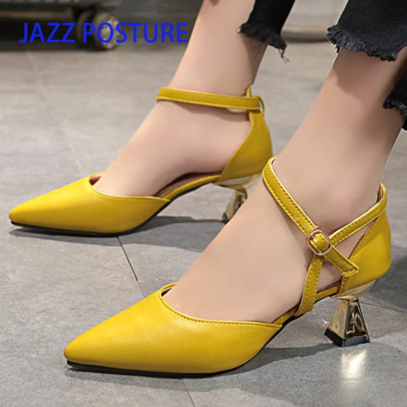 

New Women Pumps Ankle strap High-heeled Shoes Thin High Heel Shoes Hollow Pointed Stiletto Elegant Wedding shoes y762