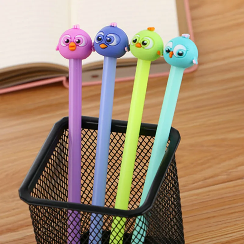 

1pcs Kawaii office gel pen Creative cute bird pattern school stationery Supplies Black ink 0.5mm Pen refill