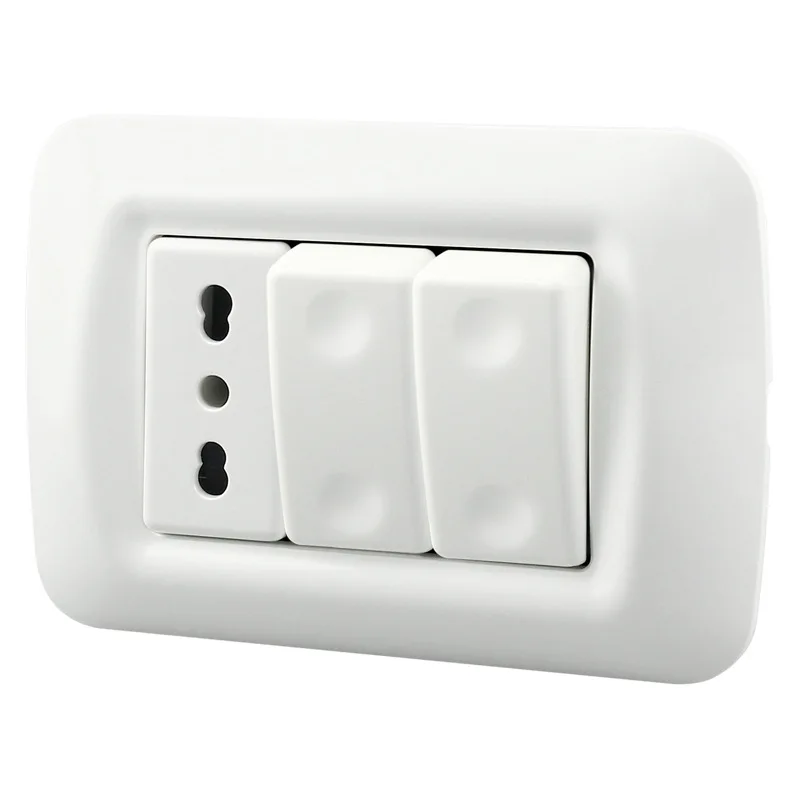 1Pc Italy Three hole Socket With Switch Italian Switch Socket