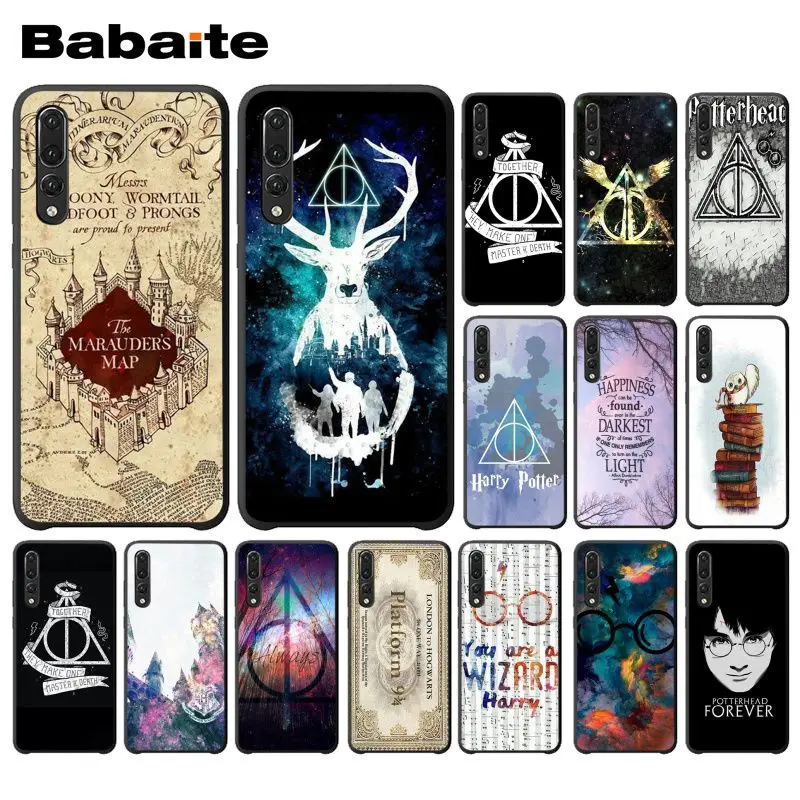 

Babaite Harry Potter Hogwarts Smart Cover Black Soft Shell Phone Case for Haiwei P10 plus Honor 9 10 View 10 Mate 9 Coque Shell