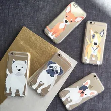 Para o caso do iphone 6 s cães bonitos animais transparente crystal clear macio caso cobrir a pele gel tpu flexível para iphone 6 6 s 4.7 polegadas