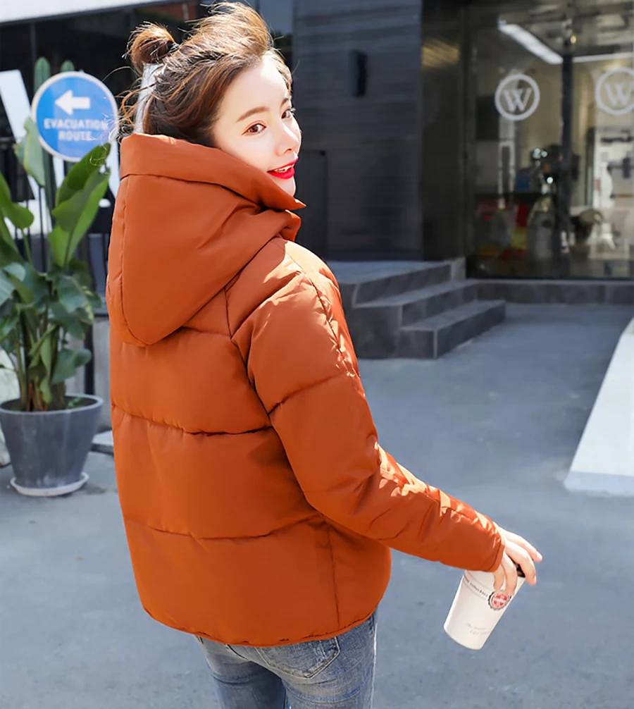 Winter Women Short Parkas Coat Warm Hooded cotton Outwear Thicken Plus Size Loose Type Down with 4 Colors for 2018 New Arrival (16)