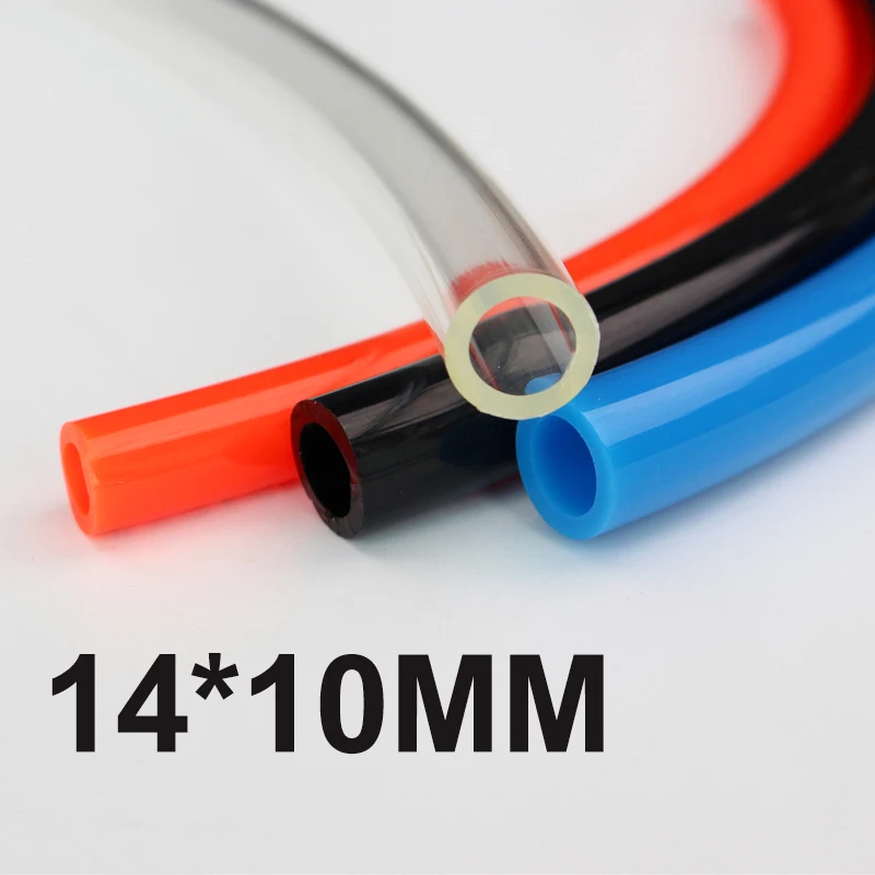 

1m PU Air Pipe Tube Pneumatic Hose Plastic Flexible pipe 14*10mm multi color red blue black clear
