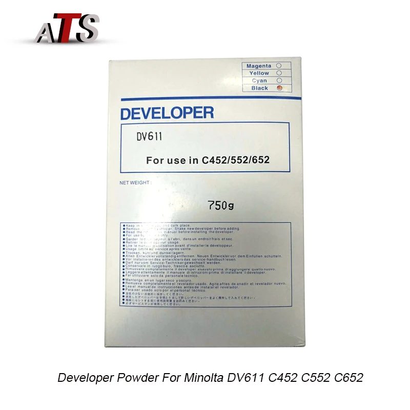 

Black Developer Powder DV611 For Konica Minolta C 452 552 652 Compatible C452 C552 C652 Copier Spare Parts