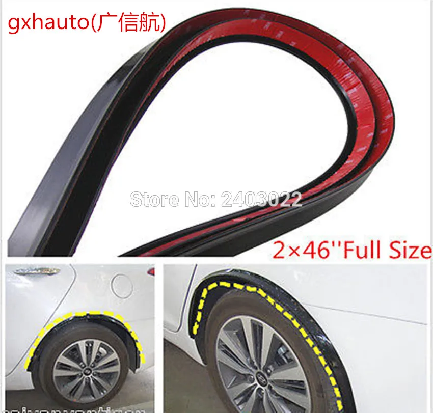 Black 2pcs Anti-Scratch Wheel Eyebrow Protector Sticker Soft Strip Wheel-arch