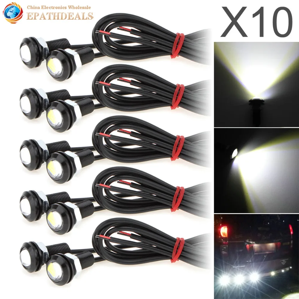 10pcs! 9W 18MM White 5730 LED Eagle Eye Auto Car Fog Light DRL Bulb