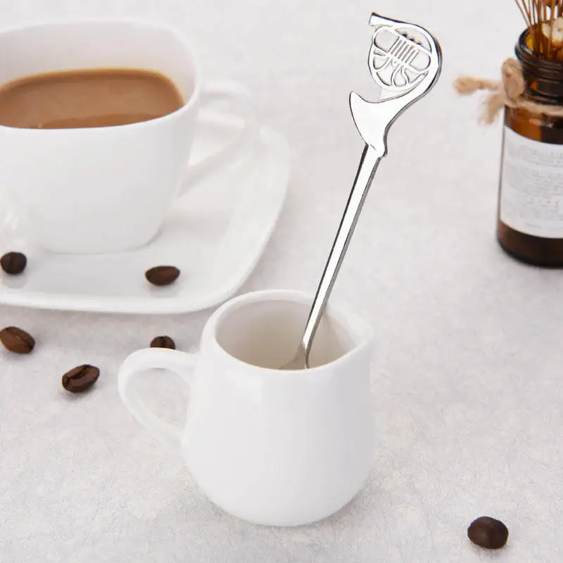 Vacclo кофейная/чайная ложка из нержавеющей стали, креативная ложка, питьевые инструменты, музыкальный символ, длинная ручка, кухонный гаджет, столовые приборы, посуда