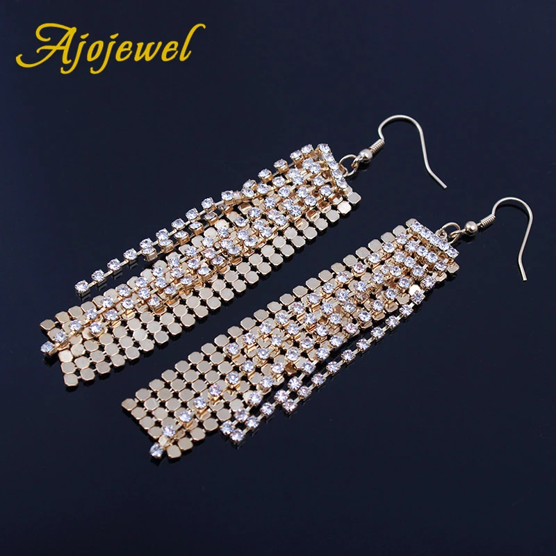 Ajojewel Bling Bling Big Geometrical Earrings Woman Tassel Earrings