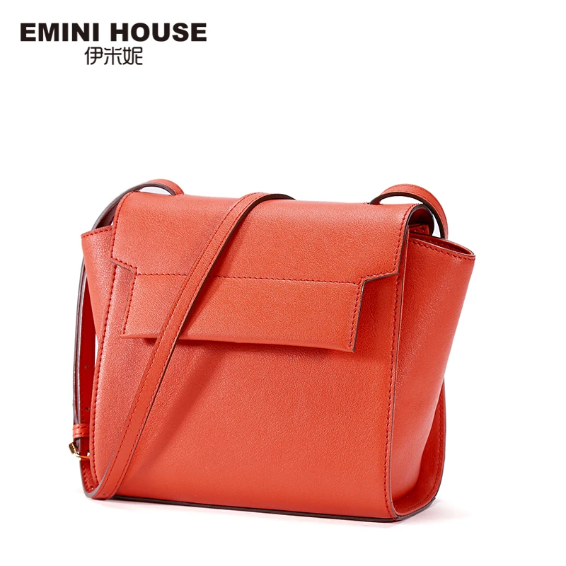 

EMINI HOUSE Trapeze Flap Bag Split Leather Fashion Women Messenger Bags Women Shoulder Bag Slim Straps Crossbody Bags For Women