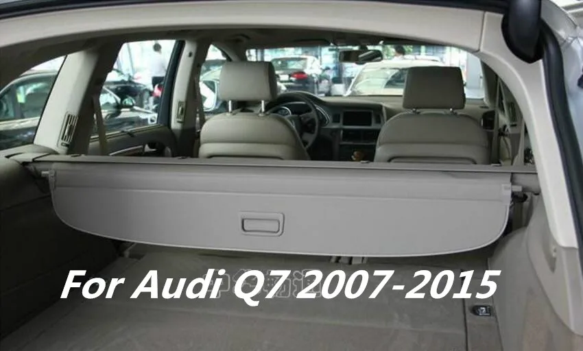 

JINGHANG Car Rear Trunk Security Shield Cargo Cover For Audi Q7 2007.2008.2009.2010.2011.2012.2013.2014.2015 Black Beige