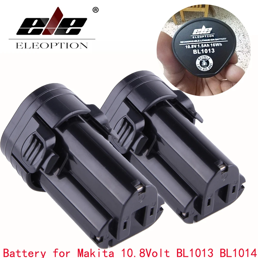 

ELE ELEOPTION 2PCS 1500mAh Li-ion Battery for Makita 10.8V BL1013 BL1014 TD090D TD090DW LCT203W 194550-6 194551-4
