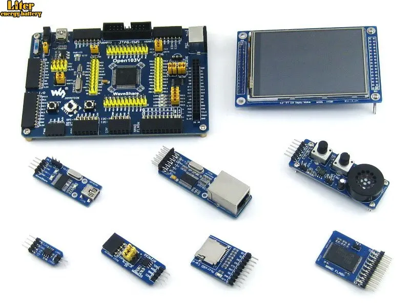 STM32 плата STM32F103VET6 STM32F103 ARM Cortex-M3 макетная + 7 аксессуаров модуль комплект = Open103V