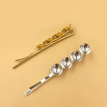 

8mm Circle Bezel Cabochons base Bobby Hairpins Blanks Findings Cabochons Bases DIY Women's Bride Hair Clips Making Multi-color