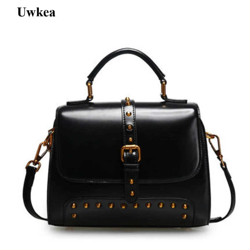 

Uwkea Genuine Leather Women's Shoulder Bag Female Satchels Crossbody Bags Women Casual Chains Sequined Business Messenger Bags