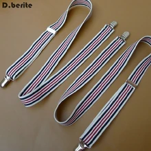 Повседневные мужские полосатые подтяжки унисекс Регулируемый клип на подвесной зажим подтяжки для взрослых ремень для свадебной вечеринки BDXJ2529