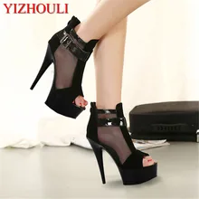 Пикантные босоножки на высоком каблуке 15 см; Танцевальная обувь для ночного клуба; модель обуви для танцев на шесте; женская обувь на высоком каблуке; Q-065