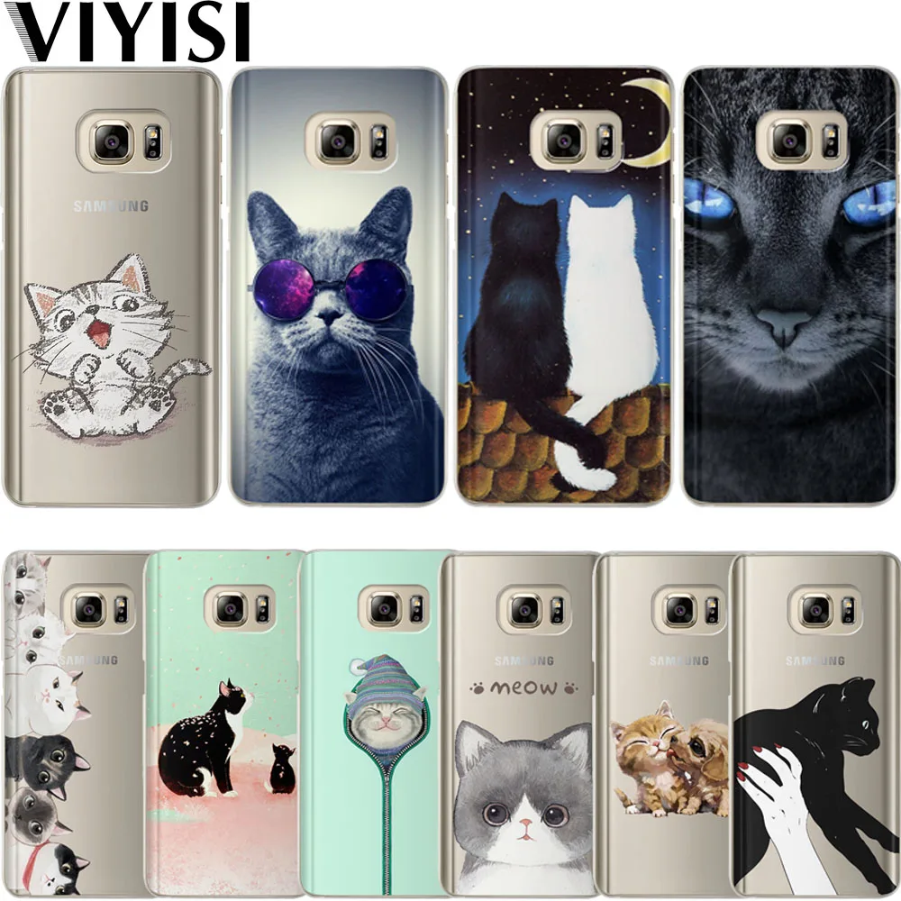 

VIYISI Cute Cat Animal Phone case For Samsung Galaxy s8 A5 2017 Case S9 Plus Cover J7 J5 J3 A5 A3 2015 2016 2017 S6 S7Edge Coque