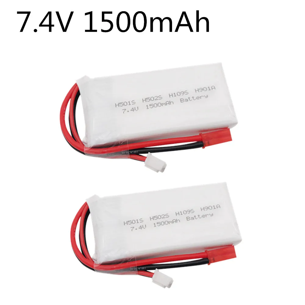 

2PCS 7.4v 1500 mAh Li-ion Battery For H501S H502S H109S H901A Transmitter Remote Controller lipo 2s 1500mAh Battery