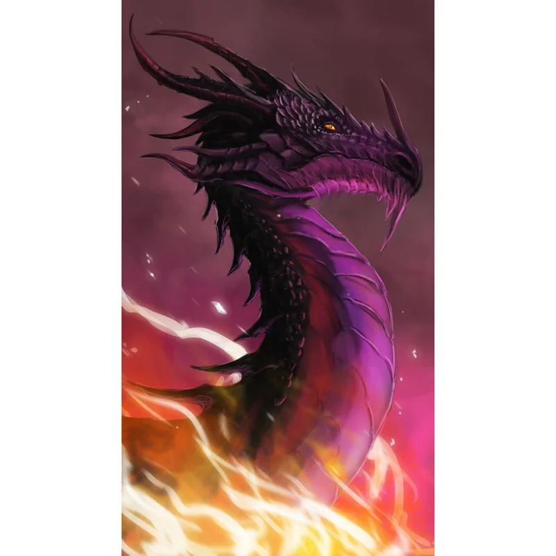 5D Diy Diamond Fire Dragon Diamond Painting Cross Stitch Rhinestone