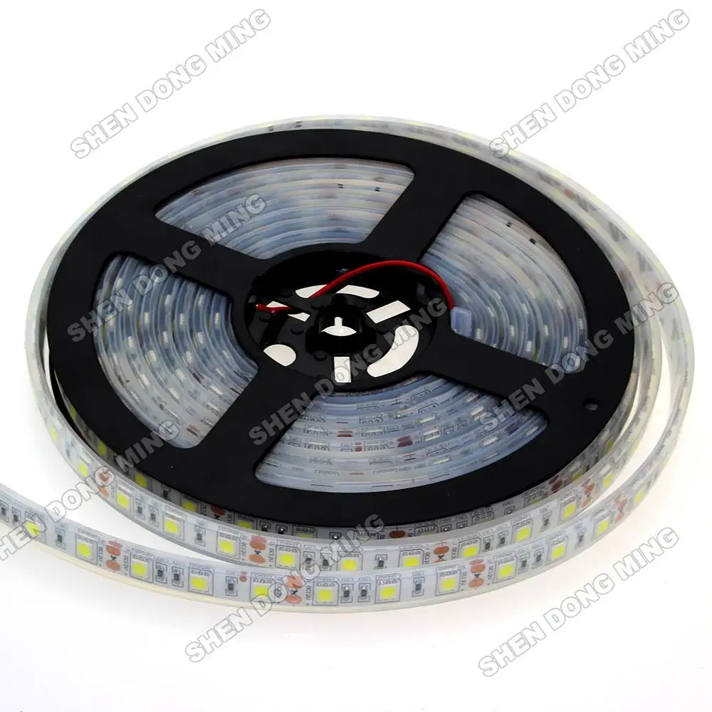 

5m 60leds/m 12V SMD 5050 LED Strip waterproof IP68 swimming pool aquarium flexible led tape ribbon lighting silicon tube RGB