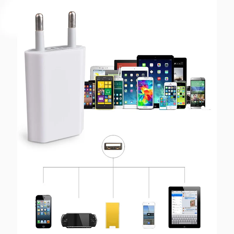 Сетевое зарядное устройство с розеткой стандарта США и ЕС Micro USB переменного тока