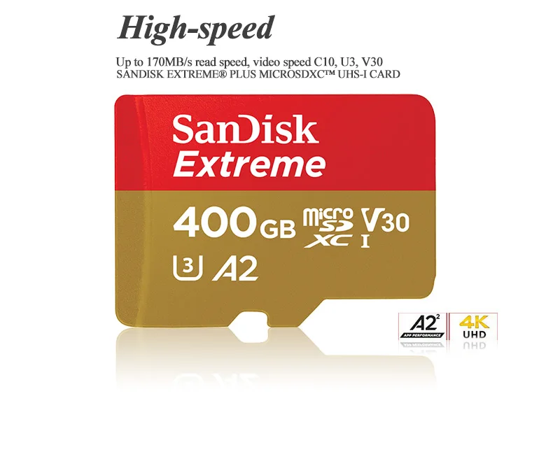 SanDis Extreme PRO Micro SD карта 400 ГБ micro SDXC карта памяти A2 A1 V30 U3 C10 до 170 МБ/с./с TF карта для мобильного телефона