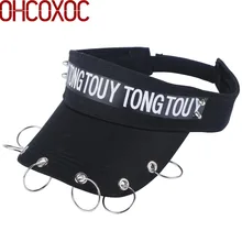 Для Взрослых Унисекс для женщин и мужчин новинка солнцезащитный козырек кольцо колпачка вышивка с буквенным узором однотонные черные летние уличные активные шапки