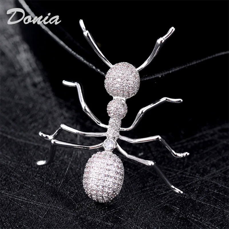 

Donia jewelry Fashion creative copper micro-set AAA zircon ant brooch female high-grade coat brooch scarf pin accessories