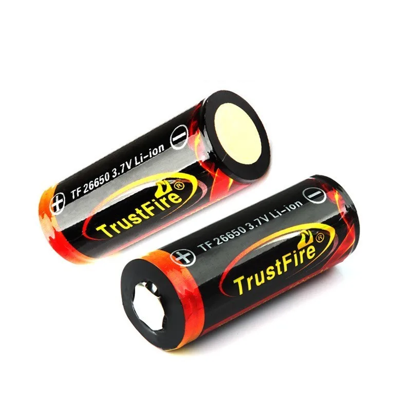 2 шт Trustfire Li-Ion 26650 3,7 v 5000 mAh аккумуляторная батарея с защитой PCB