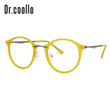 Модные дизайнерские ультралегкие желтые круглые Оптические солнцезащитные очки, оправа для очков для женщин и мужчин