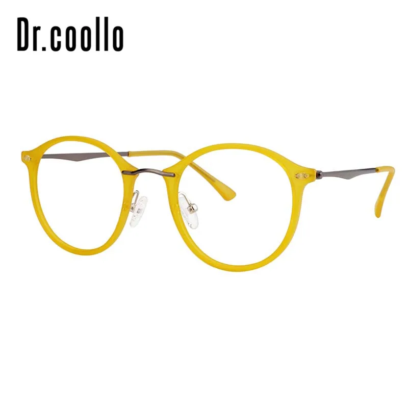 

Fashion Designer Ultralight Yellow Round Circle Optical Sunglasses Eye Glasses Frame For Women Men