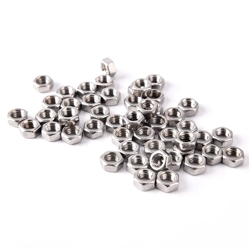 50 шт./лот новые серебряные шестигранные гайки M3/M4/M5/M6 из нержавеющей стали Nylock с