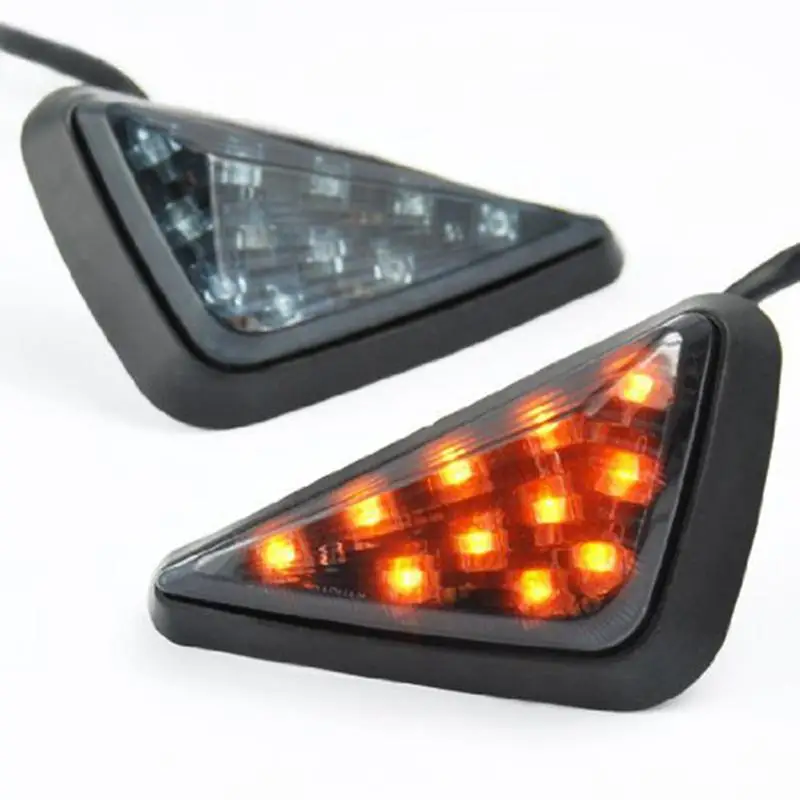LED Motorcycle Turning Signals Light Smoke Triangle Flush Mount