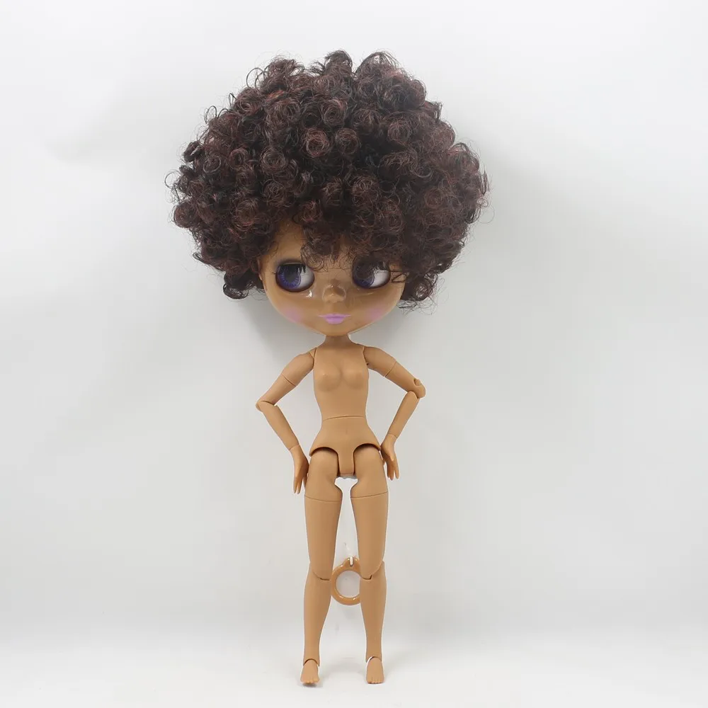 Обнаженная кукла blyth кукла с гибкими суставами Wild Curl-Up смешанных цветов шоколадная кожа подходит DIY Макияж кукла игрушки