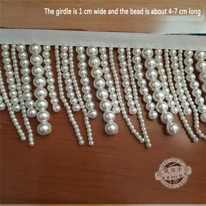 

4-7 cm wide sweater neckline pearl lace accessories handmade clothes lace decorative collar Pearl Fringe in different sizes
