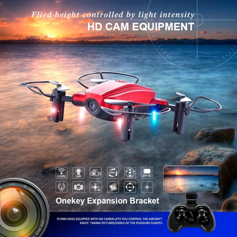 

720p 408p wifi camera 2.4G 4CH 6-axis gyro folding remote control rc drone toy hd camera for shooting one key bracket kid gift