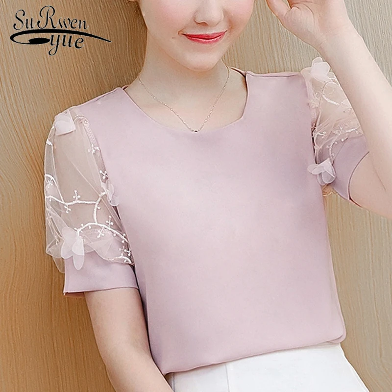 

fashion womens tops and blouses women chiffon blouse shirt short sleeve summer tops womens clothing women shirts blusas 0480 60