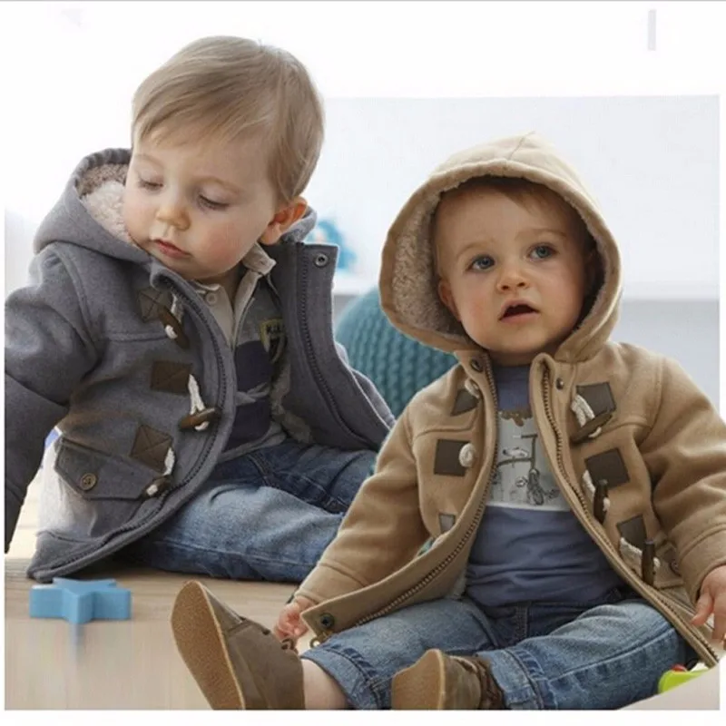 

2018 Christmas Toddler Baby boys Winter Warm Outerwear Thicken Hooded faux leather Fleece Jacket Outfit Overcoat Parka Snowsuit