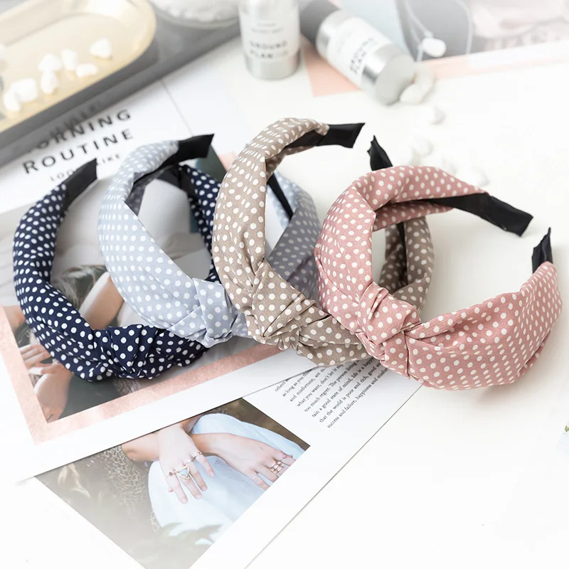 

HOT 1pc Korean Style Headband Women Sweet Bezel Glossy Top Knot Hairband Girls Fashion Bow Soft Cross Hair Accessories Ornament