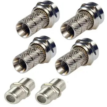 

Easy to Fit Screw On F connectors Twin Extension Repair Kit Cable F Connector + Coaxial Coupler Satellite Joiner r15