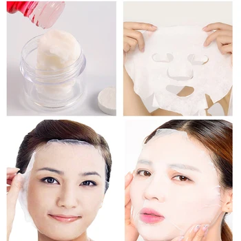 

100pcs Compressed Face Mask Paper DIY Disposable Masks Papers For Women Makeup Natural Cotton Whitening Beauty Skin Care Tool