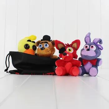 

4pcs/lot 15cm Five Nights at Freddy FNAF Fox Bear Bonnie Toys Plush Pendants Keychains Dolls with Free Gift Bag
