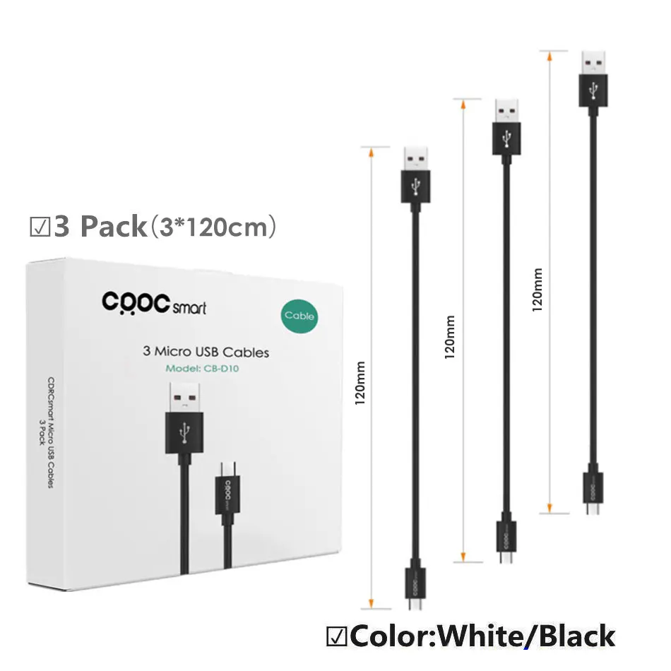 30 modo Cable Micro USB 2A 1/3/5 pack de carga rápida rápido de carga de sincronización de datos de teléfono móvil Android Cable para Samsung Huawei Xiaomi etc.