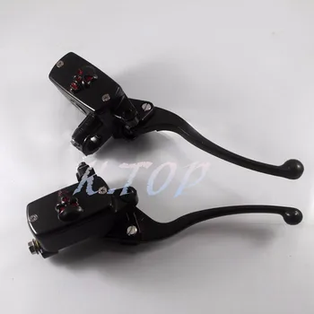 

Black 7/8" Handlebar Skull Hand Control Reservoir Brake HYDRAULIC Clutch Levers